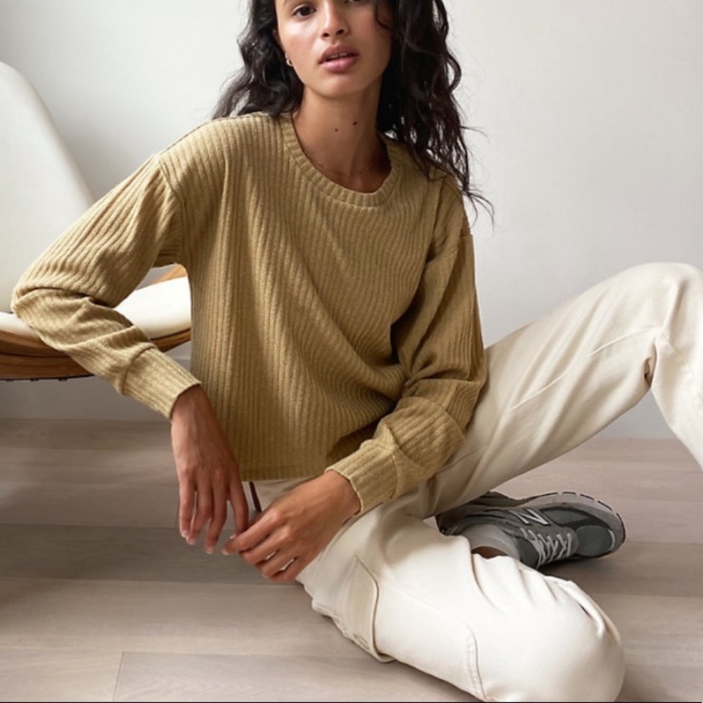 Wilfred free Rudko long sleeve ribbed s tan